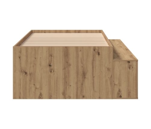 Estructura de Cama de Almacenamiento Roble Artesanal 90x200 cm