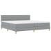 Cama con Base  con Colchón y Luz LED Gris Claro 200x200 cm Tela