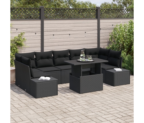 Conjunto de Sofás de Jardín  Set de 8 Gris Oscuro Poliratán