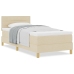 Cama con Base Reforzada y Colchón Crema 100x200 cm Tela