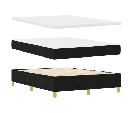Cama Box Spring  con Colchón Negro 140x200 cm Tela