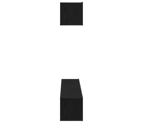Conjunto de 4 piezas de gabinete de TV de pared de  en madera de roble negro