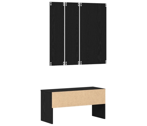 Conjunto de Muebles para Pasillo  en Madera Ingenierizada de Roble Negro