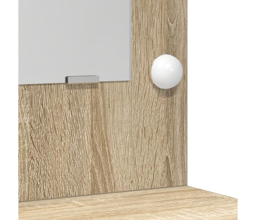 Tocador  con luces LED Roble Sonoma 78.5x41x135 cm
