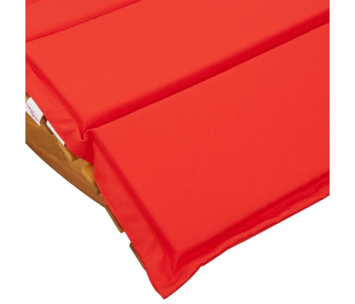 Tumbona Set de 2 Rojo Madera y Tela Estándar Plegable