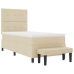 Cama Box Spring con Colchón y Banco Crema 100x200 cm Tela