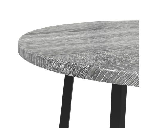 Mesa Lateral  2 pcs Gris Sonoma de Madera y Metal