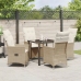 Set de comedor de jardín de 5 piezas  con cojines Beige Rattán poliéster