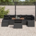 Set de Sofá de Jardín  de 8 Piezas con Cojines Negro Poliratán
