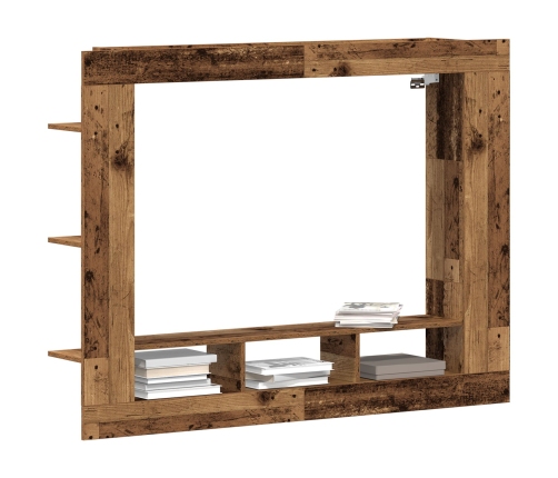 Cabinet de TV Montado en la Pared Madera Vieja 152x22x113 cm