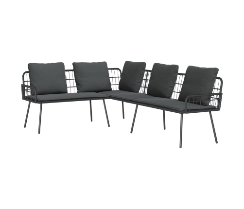 Sofá en forma de L  Negro 231x173x78 cm Poliratán