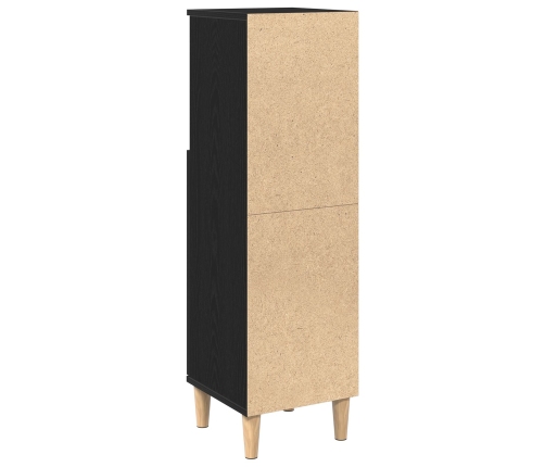 Armario de baño  Negro Roble 30x30x100 cm Madera elaborada