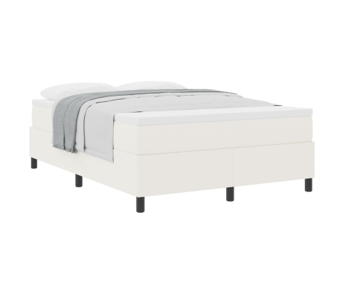 Cama con Base de Muelles y Colchón Crema 140x200 cm Tela de Corduroy