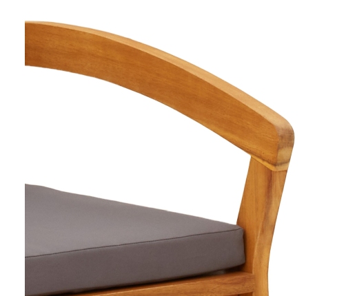 Banco de jardín  con cojines 115x70x72 cm de madera sólida de acacia