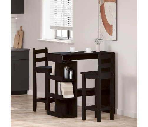 Mesa de Bar de Roble Negro con Estante de Almacenamiento, 100x50x101.5 cm