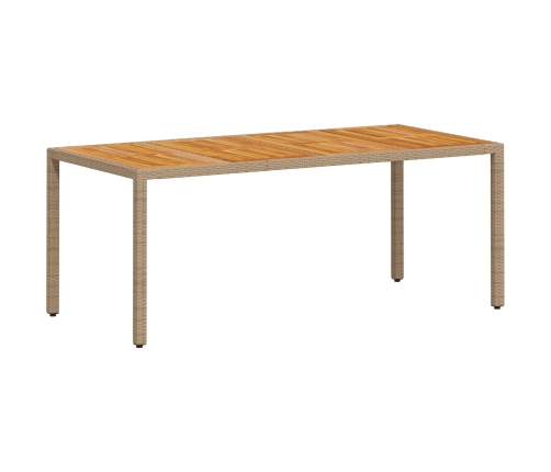 Conjunto de Comedor de Jardín de 7 piezas  con Cojines Beige de Ratán Polipropileno