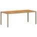 Conjunto de Comedor de Jardín de 7 piezas  con Cojines Beige de Ratán Polipropileno