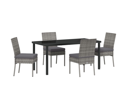 Set de Comedor de Jardín de 5 Piezas  Gris Poliratán
