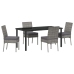 Set de Comedor de Jardín de 5 Piezas  Gris Poliratán