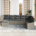 Conjunto de comedor de jardín de 8 piezas con almohadas ratán sintético gris claro