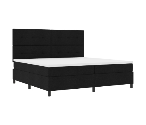 Cama con Base y Colchón Negro 200x200 cm Tela