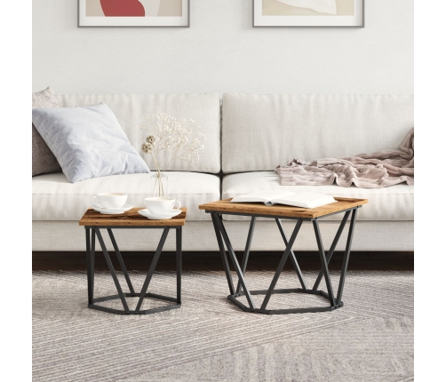 Mesa de Café  Madera Reciclada Metal, Madera Mediana Elegante