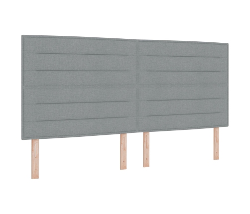 Cama con somier  con colchón y luz LED gris 200x200 cm de tela