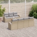 Set de Sofá de Jardín de 8 Piezas con Cojines Beige Poliratán Acacia