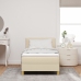 Cama con Somier y Colchón Crema 90x200 cm Tela