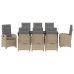 Conjunto de Comedor de Jardín de 9 Piezas con Cojines Beige