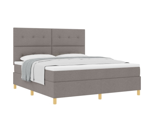 Cama con somier y colchón  Taupe Super King en tela