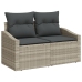 Conjunto de 4 Piezas de Sofá de Jardín con Cojines Gris Claro Rattan