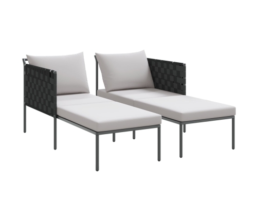 Tumbona  con cojines para 2 personas Anthracite 115x153x69,5 cm Acero