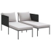 Tumbona  con cojines para 2 personas Anthracite 115x153x69,5 cm Acero