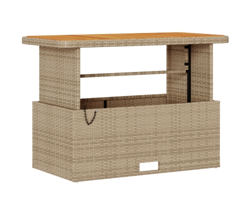 Juego de Comedor de Jardín de 4 Piezas con Cojines Beige Ratán Sintético Acacia
