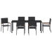 Conjunto de Comedor de Jardín de 7 Piezas  Poliratán Negro