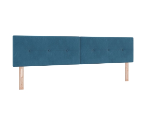 Cama con somier  con colchón azul oscuro 200x200 cm terciopelo