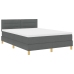 Cama con Box Spring  con Colchón y LED Gris Oscuro 140x200 cm Tela