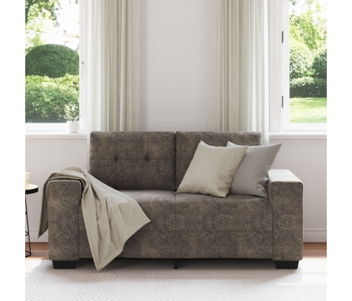 Sofá Loveseat  Gris Oscuro de 120 cm en Cuero Sintético