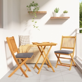 Conjunto de Bistro de Jardín de 3 Piezas  en Madera Sólida de Acacia