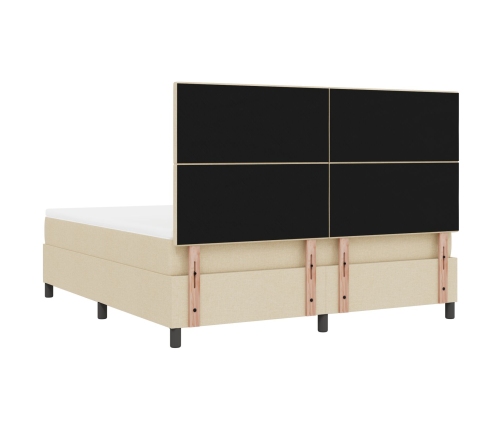 Cama Box Spring con Colchón Crema Super King Tela