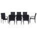 Conjunto de comedor de jardín de 5 piezas negro poliratán de