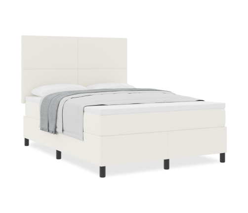 Cama con Box Spring  con Colchón Crema 160x200 cm Tela de Pana