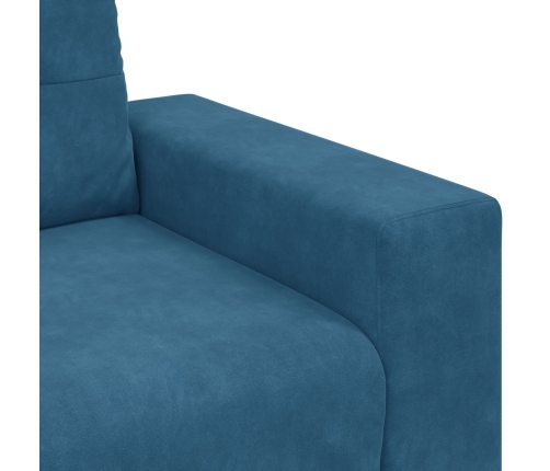 Sofá Loveseat  Azul 120 cm de Terciopelo