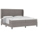 Cama con somier  y colchón taupe 200x200 cm en tela
