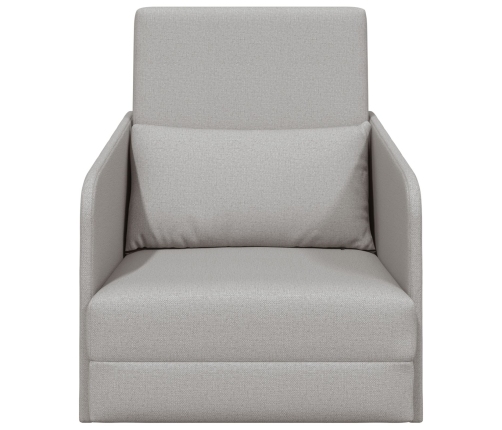Sofá Cama de Piso  2 en 1 Gris Claro 65x80x83 cm Tela