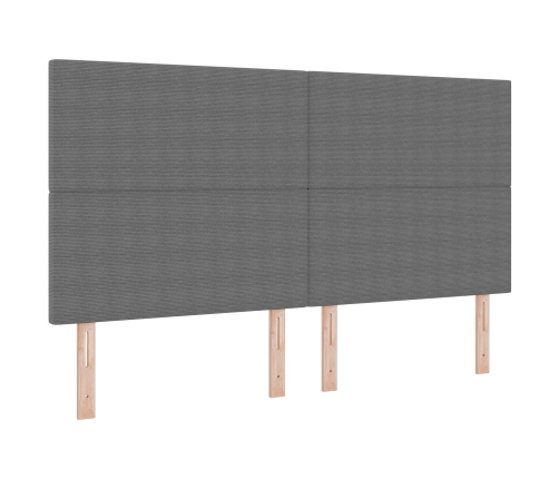 Cama Box Spring  con Colchón Gris Claro Súper King Tela de Pana