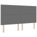 Cama Box Spring  con Colchón Gris Claro Súper King Tela de Pana