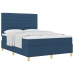 Cama Box Spring  con colchón Azul 140x200 cm Tela