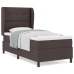 Cama Box Spring  con colchón marrón oscuro 100x200 cm de tela